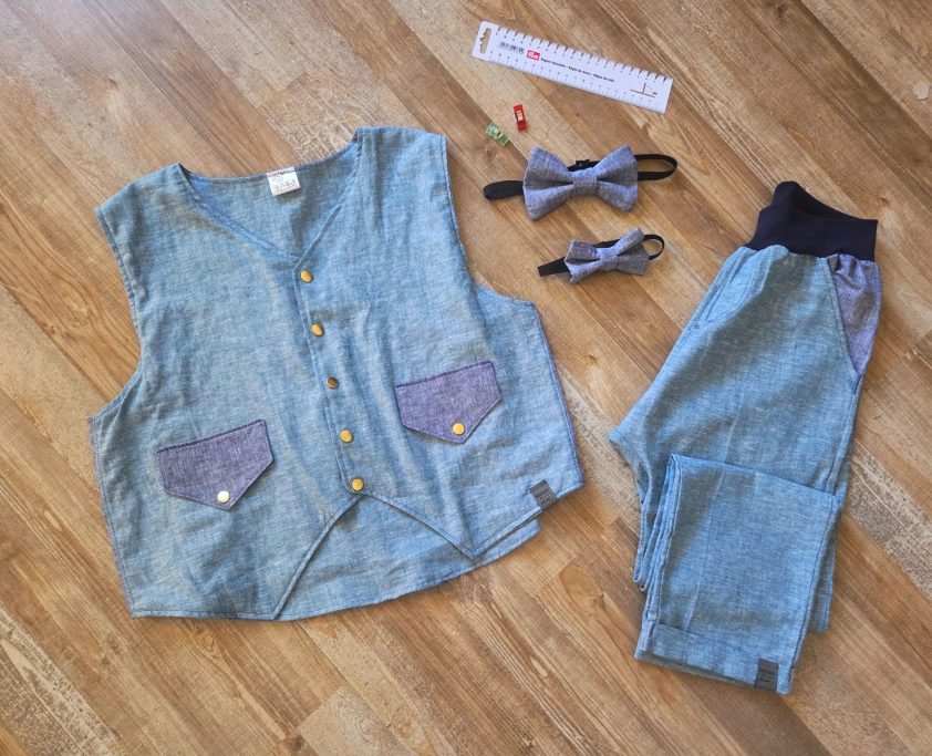 Fesstags-Outfit Fahter & Son Kinderanzug mit Fliege